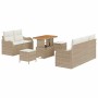 Conjunto de sofá de jardín 8 pcs Beige y Crema 90 x 55 x 71 cm