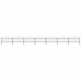 Valla de jardín con punta de lanza de acero 1248x125 cm negra