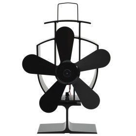 Heat Powered Stove Fan 5 Blades Black by vidaXL, Wood-burning fireplace fans - Ref: Foro24-51238, Price: 35,49 €, Discount: %