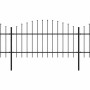 Valla de jardín con puntas de lanza acero negro (1-1,25)x13,6 m