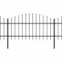 Valla de jardín con puntas de lanza acero negro (1-1,25)x13,6 m en Paneles de vallas | Comprar online en Foro24