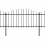 Valla de jardín con punta de lanza de acero 714,5x150 cm negra en Paneles de vallas | Comprar online en Foro24
