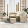 Conjunto de sofá de jardín 8 pcs Beige y Crema 80 x 80 x 71 cm