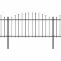 Valla de jardín con punta de lanza de acero 160 x 3,5 x 150 cm, color negro en Paneles de vallas | Comprar online en Foro24