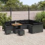 Conjunto de sofá de jardín 12 pcs Negro 80 x 80 x 71 cm