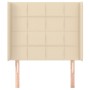 Headboard with cream fabric ears 83x16x118/128 cm by vidaXL, Headboards and footboards - Ref: Foro24-3119559, Price: 65,91 €,...