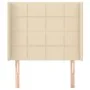 Headboard with cream fabric ears 83x16x118/128 cm by vidaXL, Headboards and footboards - Ref: Foro24-3119559, Price: 72,33 €,...