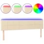 Cream fabric headboard with LED 160x5x78/88 cm by vidaXL, Headboards and footboards - Ref: Foro24-3121623, Price: 64,95 €, Di...