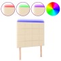 Cabecero con luces LED tela crema 80x5x118/128 cm de vidaXL, Cabeceros y pies de cama - Ref: Foro24-3122403, Precio: 58,29 €,...