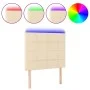 Headboard with LED lights cream fabric 80x5x118/128 cm by vidaXL, Headboards and footboards - Ref: Foro24-3122403, Price: 70,...
