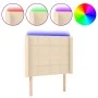 Cream fabric headboard with LED 83x16x118/128 cm by vidaXL, Headboards and footboards - Ref: Foro24-3124027, Price: 81,07 €, ...