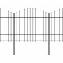 Valla de jardín con punta de lanza de acero 892,5x175 cm negra