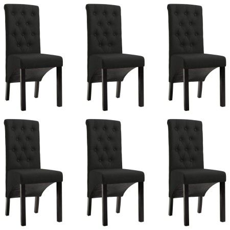 Dining chairs 6 units of black fabric by vidaXL, dining chairs - Ref: Foro24-276976, Price: 554,89 €, Discount: %