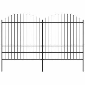 Valla de jardín con punta de lanza de acero 359x200 cm negra