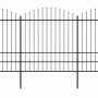 Valla de jardín con punta de lanza de acero 714,5x200 cm negra