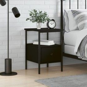 Engineered wood black bedside table 34x36x50 cm by vidaXL, Nightstands - Ref: Foro24-826043, Price: 43,00 €, Discount: %
