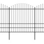 Valla de jardín con punta de lanza de acero 1070x200 cm negra