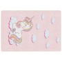 Alfombra niños lavable antideslizante unicornio rosa 160x230 cm