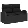 Conjunto de sofá de jardín 11 pcs Negro 90 x 55 x 71 cm