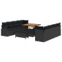 Conjunto de sofá de jardín 11 pcs Negro 100 x 100 x 71 cm