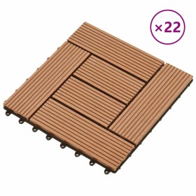 Baldosas de porche de WPC 30x30 cm 2 m² marrón 22 unidades