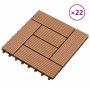 Baldosas de porche de WPC 30x30 cm 2 m² marrón 22 unidades