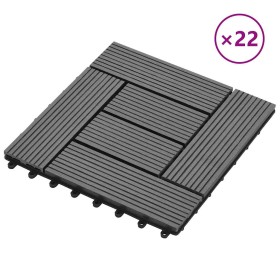 Baldosas de porche de WPC 30x30 cm 2 m² gris 22 unidades