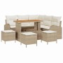 Conjunto de sofá de jardín 9 pcs Beige y Crema 110 x 55 x 71 cm