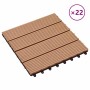 Baldosas de porche de WPC 30x30 cm 2 m² color teca 22 unidades