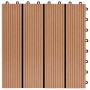 Baldosas de porche de WPC 30x30 cm 2 m² color teca 22 unidades