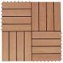 Baldosas de porche de WPC 30x30 cm 2 m² color teca 22 unidades