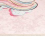 Alfombra niños lavable antideslizante unicornio rosa 160x230 cm
