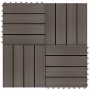 Baldosas de porche WPC 30x30 cm 2 m² marrón oscuro 22 unidades