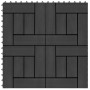 Baldosas de porche de WPC 30x30 cm 2 m² negro 22 unidades