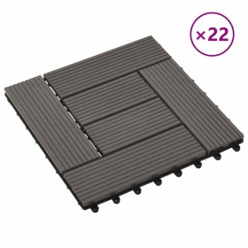 Baldosas de porche WPC 30x30 cm 2 m² marrón oscuro 22 unidades