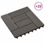 Baldosas de porche WPC 30x30 cm 2 m² marrón oscuro 22 unidades