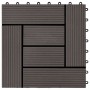 Baldosas de porche WPC 30x30 cm 2 m² marrón oscuro 22 unidades