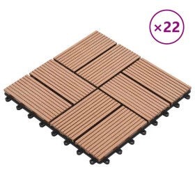Baldosas de porche WPC 30x30 cm 2 m² marrón 22 unidades