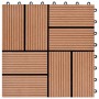 Baldosas de porche WPC 30x30 cm 2 m² marrón 22 unidades