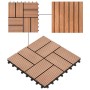 Baldosas de porche WPC 30x30 cm 2 m² marrón 22 unidades