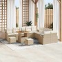 Conjunto de sofá de jardín 13 pcs Beige y Crema 80 x 80 x 71 cm