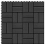 Baldosas de porche de WPC 30x30 cm 2 m² negro 22 unidades