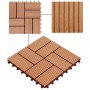 Baldosas de porche de WPC 30x30 cm 2 m² color teca 22 unidades