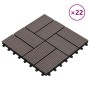 Baldosas de porche WPC 30x30 cm 2 m² marrón oscuro 22 unidades