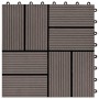 Baldosas de porche WPC 30x30 cm 2 m² marrón oscuro 22 unidades