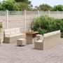 Conjunto de sofá de jardín 10 pcs Beige y Crema 80 x 80 x 71 cm