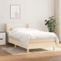 Box spring bed with cream fabric mattress 90x190 cm by vidaXL, Beds and slatted bases - Ref: Foro24-3126610, Price: 321,65 €,...