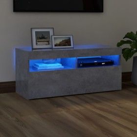 TV-Schrank mit LED-Leuchten betongrau 90x35x40 cm von vidaXL, TV-Möbel - Ref: Foro24-804386, Preis: 61,76 €, Rabatt: %