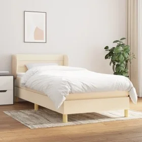 Box spring bed with cream fabric mattress 80x200 cm by vidaXL, Beds and slatted bases - Ref: Foro24-3126842, Price: 293,29 €,...