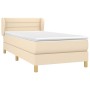 Box spring bed with cream fabric mattress 80x200 cm by vidaXL, Beds and slatted bases - Ref: Foro24-3126842, Price: 297,76 €,...